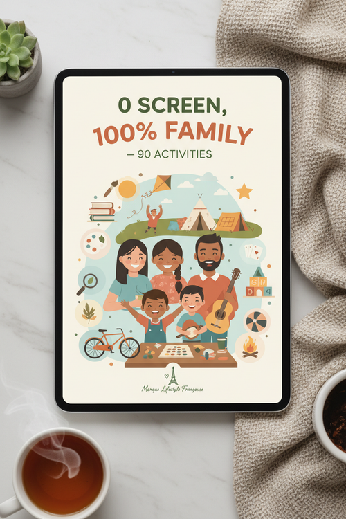 "Couverture ebook 0 Screen 100% Family — 90 activités en famille"
